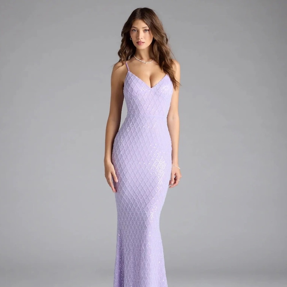 Lavender Sequin Maxi Dress